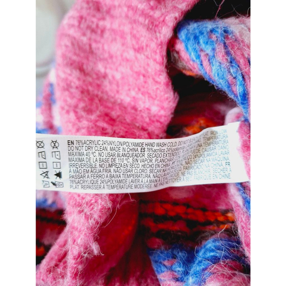 Women's Forever 21 Pink cropped very soft thick turtleneck fair isle Sweater S - Picture 5 of 5